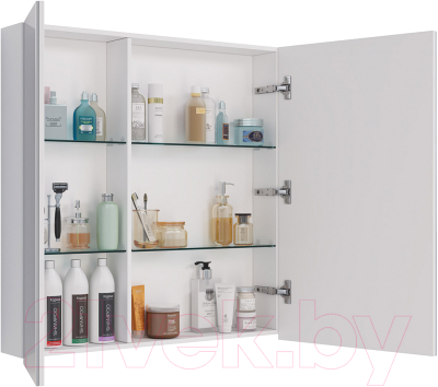 Шкаф с зеркалом для ванной LEMARK Universal 80x80 / LM80ZS-U