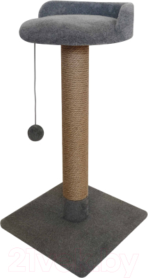 Лежанка-когтеточка Kogtik Ивона столбик с площадкой и бортиком / исд