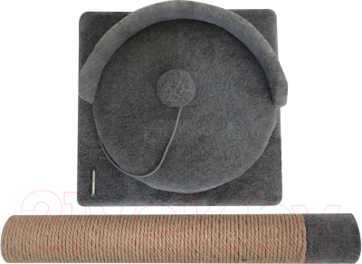 Лежанка-когтеточка Kogtik Ивона столбик с площадкой и бортиком / исд