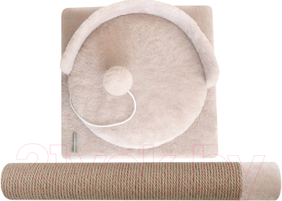 Лежанка-когтеточка Kogtik Ивона столбик с площадкой и бортиком / ибд