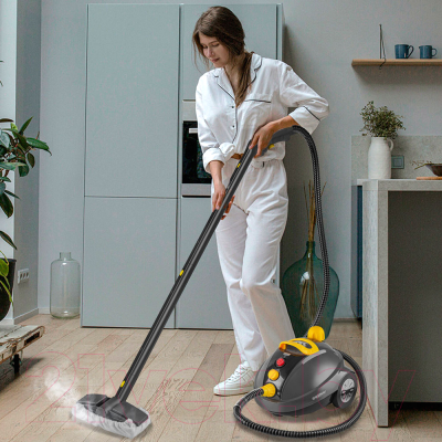 Пароочиститель Endever Odyssey Q-808 (темно-серый/желтый)