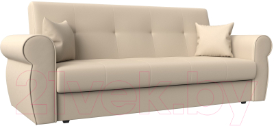 Диван Лига Диванов Лига-019 / 118380 (экокожа бежевый/подушки бежевый) - фото