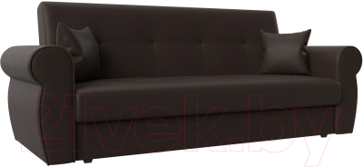 Диван Лига Диванов Лига-019 / 118384 (экокожа коричневый/подушки коричневый) - фото