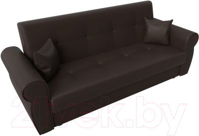 Диван Лига Диванов Лига-019 / 118384 (экокожа коричневый/подушки коричневый)