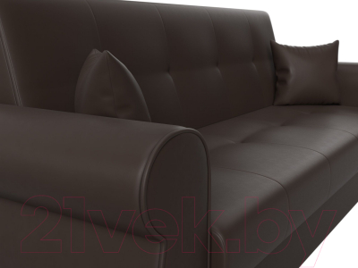 Диван Лига Диванов Лига-019 / 118384 (экокожа коричневый/подушки коричневый)