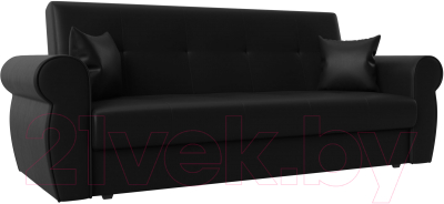 Диван Лига Диванов Лига-019 / 118386 (экокожа черный/подушки черный) - фото