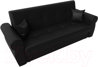 Диван Лига Диванов Лига-019 / 118386 (экокожа черный/подушки черный)