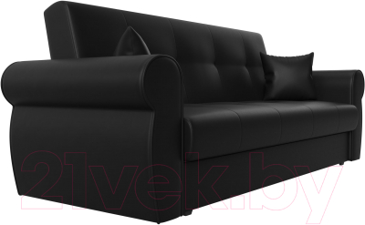 Диван Лига Диванов Лига-019 / 118386 (экокожа черный/подушки черный)