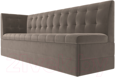 Скамья кухонная мягкая Лига Диванов Бриз левый / 106966L (велюр коричневый)