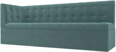 Скамья кухонная мягкая Лига Диванов Бриз левый / 106967L (велюр бирюзовый) - фото