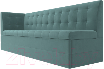 Скамья кухонная мягкая Лига Диванов Бриз левый / 106967L (велюр бирюзовый)