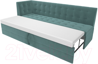 Скамья кухонная мягкая Лига Диванов Бриз левый / 106967L (велюр бирюзовый)