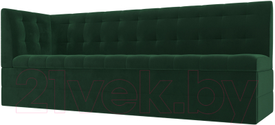 Скамья кухонная мягкая Лига Диванов Бриз левый / 106968L (велюр зеленый) - фото