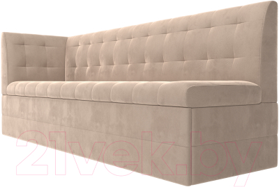 Скамья кухонная мягкая Лига Диванов Бриз левый / 106969L (велюр бежевый)