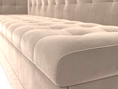 Скамья кухонная мягкая Лига Диванов Бриз левый / 106969L (велюр бежевый)