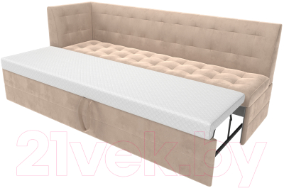 Скамья кухонная мягкая Лига Диванов Бриз левый / 106969L (велюр бежевый)