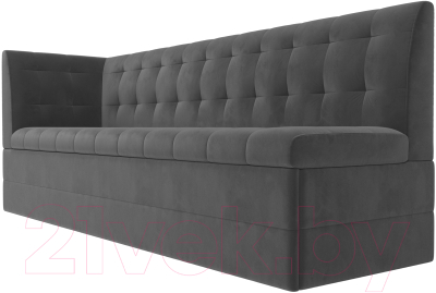 Скамья кухонная мягкая Лига Диванов Бриз левый / 106970L (велюр серый)