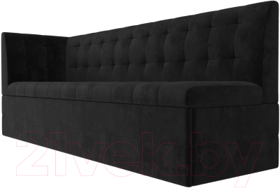 Скамья кухонная мягкая Лига Диванов Бриз левый / 106971L (велюр черный)
