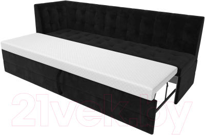 Скамья кухонная мягкая Лига Диванов Бриз левый / 106971L (велюр черный)