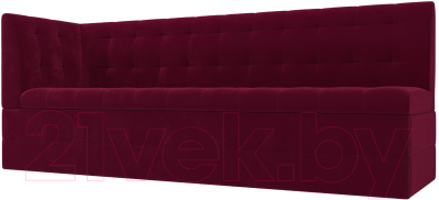 Скамья кухонная мягкая Лига Диванов Бриз левый / 109635L (микровельвет бордовый) - фото