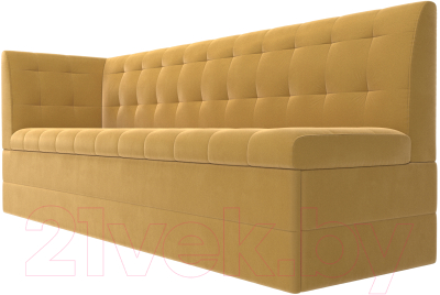 Скамья кухонная мягкая Лига Диванов Бриз левый / 109636L (микровельвет желтый)