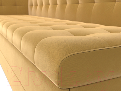 Скамья кухонная мягкая Лига Диванов Бриз левый / 109636L (микровельвет желтый)