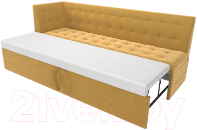 Скамья кухонная мягкая Лига Диванов Бриз левый / 109636L (микровельвет желтый)