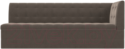 Скамья кухонная мягкая Лига Диванов Бриз правый / 106966 (велюр коричневый)