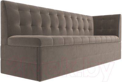 Скамья кухонная мягкая Лига Диванов Бриз правый / 106966 (велюр коричневый)