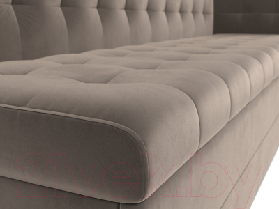 Скамья кухонная мягкая Лига Диванов Бриз правый / 106966 (велюр коричневый)