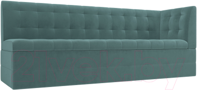 Скамья кухонная мягкая Лига Диванов Бриз правый / 106967 (велюр бирюзовый) - фото