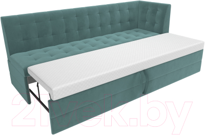 Скамья кухонная мягкая Лига Диванов Бриз правый / 106967 (велюр бирюзовый)