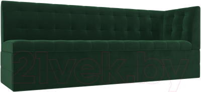 Скамья кухонная мягкая Лига Диванов Бриз правый / 106968 (велюр зеленый) - фото