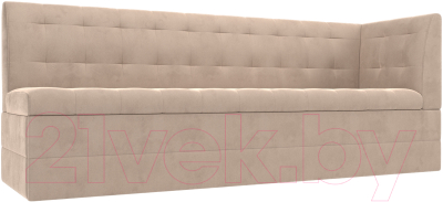Скамья кухонная мягкая Лига Диванов Бриз правый / 106969 (велюр бежевый) - фото