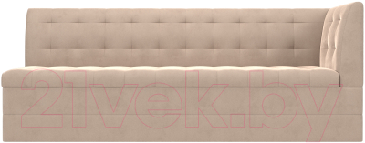 Скамья кухонная мягкая Лига Диванов Бриз правый / 106969 (велюр бежевый)