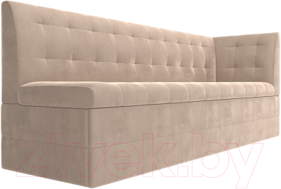 Скамья кухонная мягкая Лига Диванов Бриз правый / 106969 (велюр бежевый)