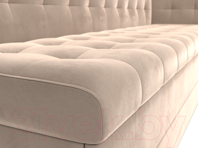 Скамья кухонная мягкая Лига Диванов Бриз правый / 106969 (велюр бежевый)