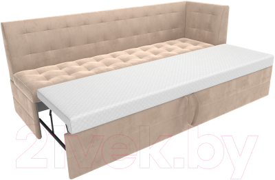 Скамья кухонная мягкая Лига Диванов Бриз правый / 106969 (велюр бежевый)