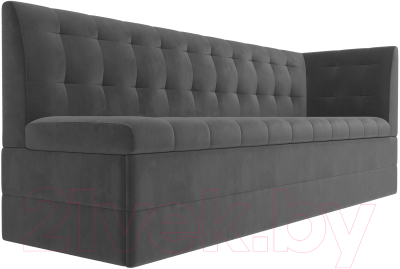 Скамья кухонная мягкая Лига Диванов Бриз правый / 106970 (велюр серый)