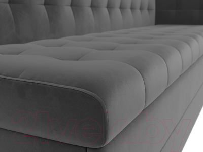 Скамья кухонная мягкая Лига Диванов Бриз правый / 106970 (велюр серый)