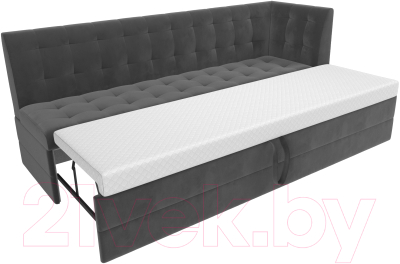 Скамья кухонная мягкая Лига Диванов Бриз правый / 106970 (велюр серый)