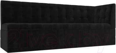 Скамья кухонная мягкая Лига Диванов Бриз правый / 106971 (велюр черный) - фото