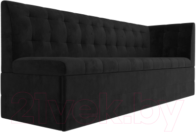 Скамья кухонная мягкая Лига Диванов Бриз правый / 106971 (велюр черный)