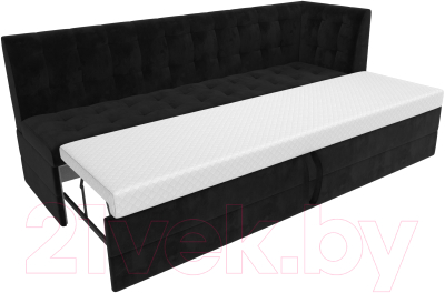 Скамья кухонная мягкая Лига Диванов Бриз правый / 106971 (велюр черный)