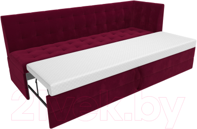 Скамья кухонная мягкая Лига Диванов Бриз правый / 109635 (микровельвет бордовый)
