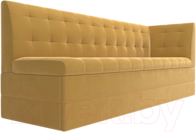 Скамья кухонная мягкая Лига Диванов Бриз правый / 109636 (микровельвет желтый)