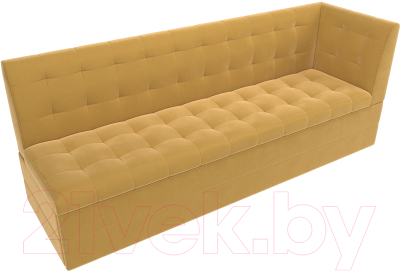 Скамья кухонная мягкая Лига Диванов Бриз правый / 109636 (микровельвет желтый)