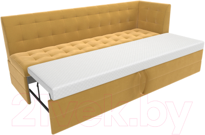 Скамья кухонная мягкая Лига Диванов Бриз правый / 109636 (микровельвет желтый)