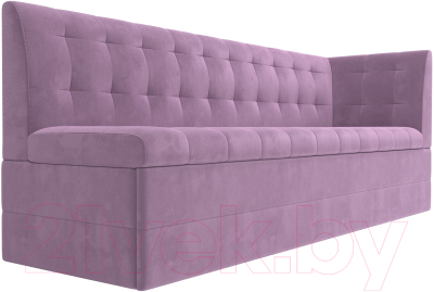 Скамья кухонная мягкая Лига Диванов Бриз правый / 109638 (микровельвет сиреневый)