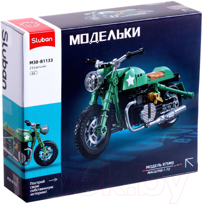 Конструктор инерционный Sluban Модельки. Ретро мотоцикл / M38-B1133 - фото